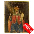 Старинная деревянная икона Параскева Пятница (вершковая икона святая мученица Параскева Пятница). Россия, Холуй (Владимирские села), XIX век. Старинная деревянная икона Параскева Пятница (вершковая икона святая мученица Параскева Пятница). Россия, Холуй (Владимирские села), XIX век.