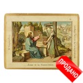 Старинная открытка для паломников Беседа Иисуса с Самарянкой. Иерусалим, XIX-начало XX века. 