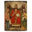 Икона Царь Славы (Спас на троне, Деисус). Россия, Слобода Борисовка, XIX век. Икона Царь Славы (Спас на троне, Деисус). Россия, Слобода Борисовка, XIX век.