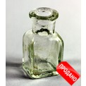 Старинный миниатюрный стеклянный пузырек (бутылочка). Аптечный пузырек. Конец XIX, начало XX века.
