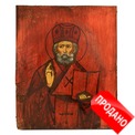 Старинная икона краснушка святой Николай Чудотворец, святитель Мирликийский Николай Угодник, икона Никола Зимний. Россия, Холуй, XIX век. Старинная икона краснушка святой Николай Чудотворец, святитель Мирликийский Николай Угодник, икона Никола Зимний. Россия, Холуй, XIX век.