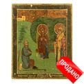 Икона Пресвятой Богородицы Беседная, икона Явление Пресвятой Богородицы пономарю Георгию Юрышу, антикварная икона, икона для строителей. Россия, Тихвин, Николо-Бесединский монастырь, XIX век. Икона Пресвятой Богородицы Беседная, икона Явление Пресвятой Богородицы пономарю Георгию Юрышу, антикварная икона, икона для строителей. Россия, Тихвин, Николо-Бесединский монастырь, XIX век.
