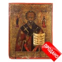 Продажа икон – старинная икона Николай Чудотворец, на серебре. Россия, Холуй, XIX век. Продажа икон – старинная икона Николай Чудотворец, на серебре. Россия, Холуй, XIX век.