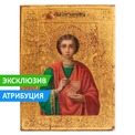 Старинная Афонская икона святой целитель Пантелеимон. Святая Гора Афон, 1869 год.