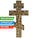 Большой старинный киотный крест, старообрядческое медное литье. Россия, Москва, Преображенка, XIX век.