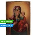 Старинная Иверская икона Божией Матери, датированная икона. Россия, Москва, 1860 год.