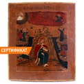 Старинная деревянная икона Огненное Восхождение пророка Илии. Россия, XIX век.