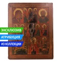 Старинная многочастная икона Русского Севера, икона трерядница, миниатюрный домашний иконостас, икона из коллекции. Россия, Русский Север, XVIII век. Старинная многочастная икона Русского Севера, икона трерядница, миниатюрный домашний иконостас, икона из коллекции. Россия, Русский Север, XVIII век.