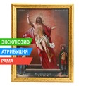 Старинная датированная икона Воскресение Христово. Россия, Духовная Академия, 1877 год.